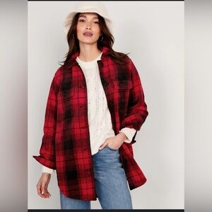 Old Navy Hunter plaid Red & Black Shacket MP